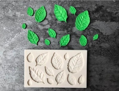 ROSENBLÄTTER Silikon Fondant Form Kuchen Blumen Blatt Dekorieren Backform 2