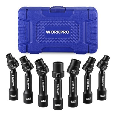 WORKPRO 1/2'' Drive Driveline Limited Clearance Socket 12-Point SAE Swivel Socket