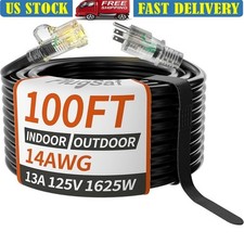 Outdoor Extension Cord 14AWG 3 Prong 125V Weatherproof Heavy Duty Power Cable US