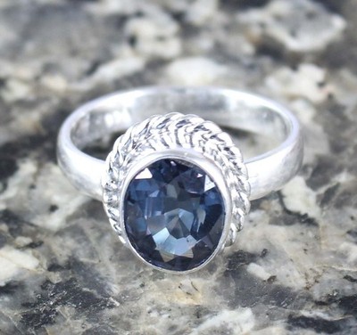 Farbwechsel Saphir 11,55 ct Oval Schmuckstein Ring 9 mm 925 Silber AGI