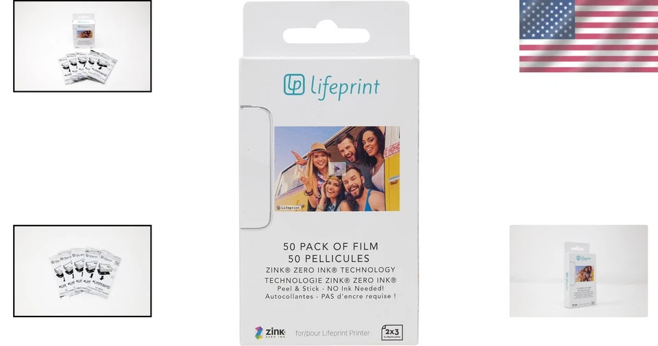 Inkless 2x3 Zink Photo Paper 50 Sheets for Printers & Social Sharing - Image 2 of 4