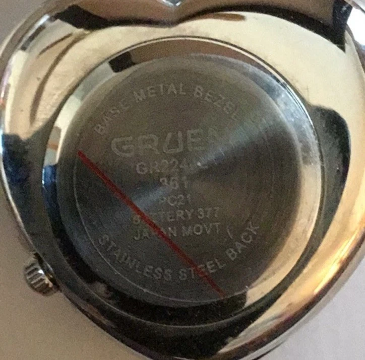 GRUEN~Heart Locket Watch,Sterling Silver,Pave Crystals-Box and Warranty Included - Image 4 of 4