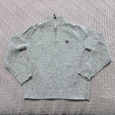 Chaps gray sweater quarter zip pullover size Youth M