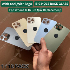 Replacement Back Glass Big Hole For iPhone 8 11 12 14 15 16 XR XS Rear Cover Lot