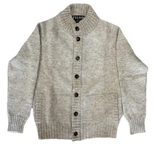 Women's Filson Cardigan Sweater - XS- 20072728 MADE IN SCOTLAND Natural Wool Tan
