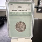 1964 Washington Quarter Silver 25C Uncirculated Coin