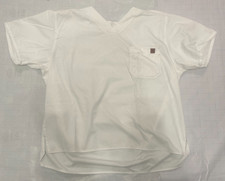 Carhartt Men's XL White Ripstop Medical Scrub Top V-Neck Short Sleeve