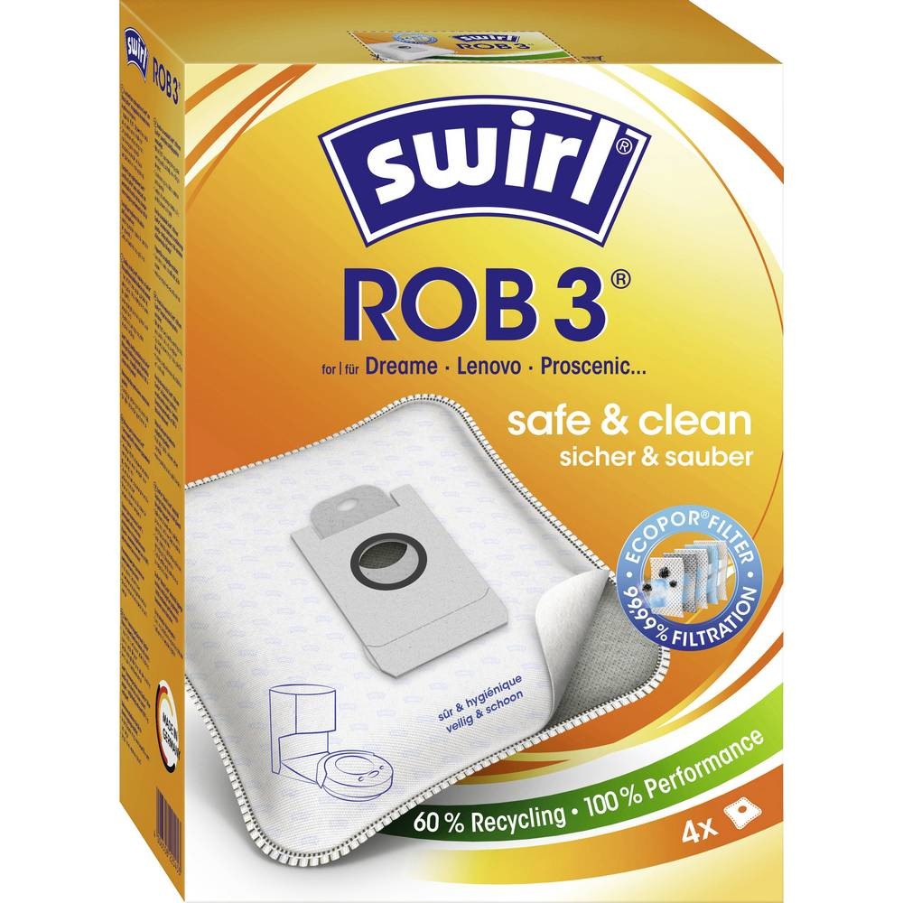 Swirl ROB 3 EcoPor consommable aspirateur pour garder un sol propre avec des animaux