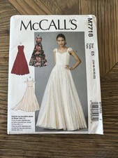McCalls 7718 Evening Dress Sewing Pattern Prom Wedding Gown UNCUT Sizes 14-22