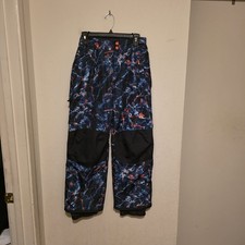 Champion Kids L 12-14 Blue Black Geometric Snow Pants Insulated Zip