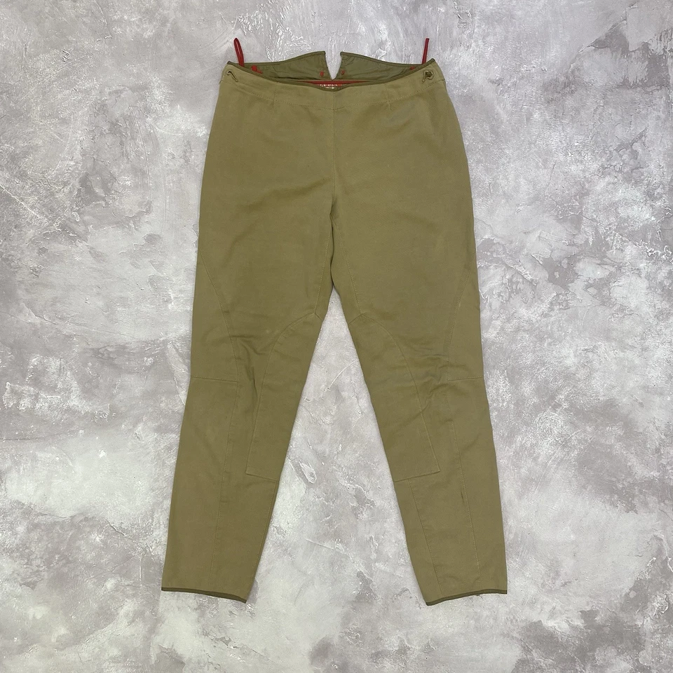 Pantalones Prada Vintage Rojo Tab Algodón Elastano Beige Transformer Avantgarde Y2K 42 Foto 3 de 4