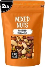 Mixed Nuts Unsalted - Roasted - Assorted Nuts Bulk - No Salt 2 lb | Mixed Nuts