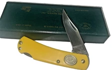 Moore Maker Knife 3100ULB Delrin Yellow Lockback Folding Knife 2012