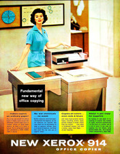 Mid Century Technology Xerox 914 Office Copier Vintage 1960 Magazine Print Ad
