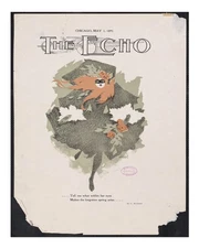 Vintage Poster Wall Art - The Echo 1895, Art Nouveau Style Home Decor