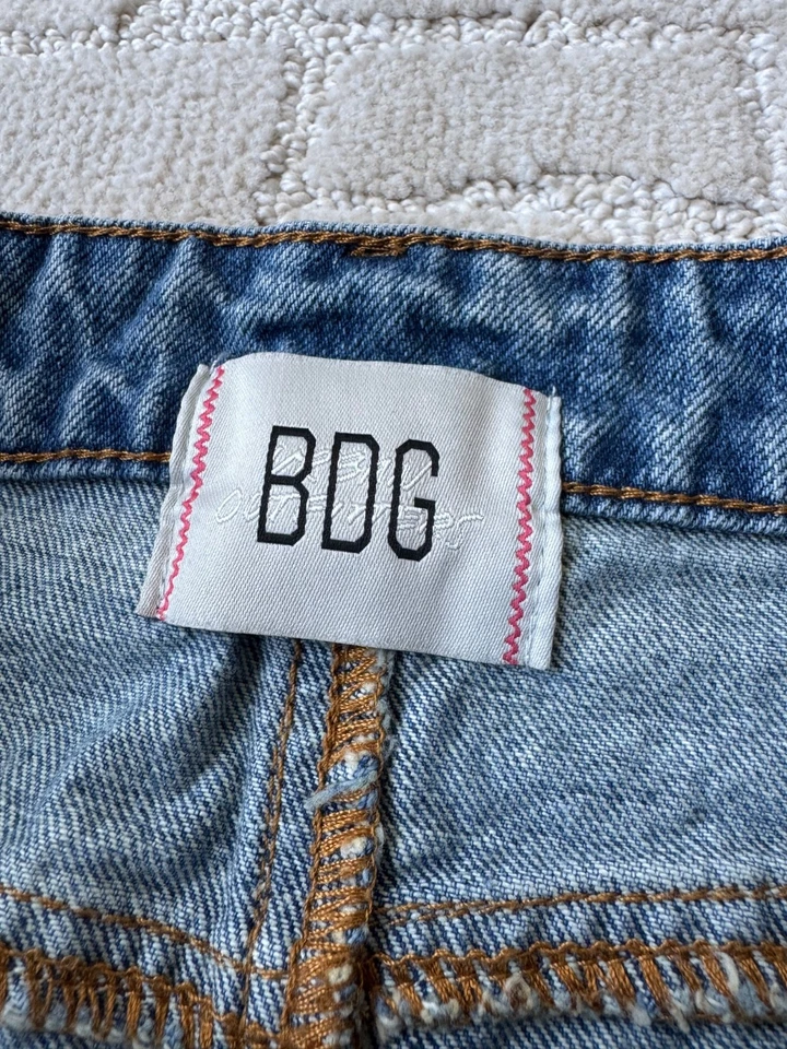 Falda vaquera BDG Urban Outfitters midi azul denim para mujer M recta abertura mandi Foto 3 de 4