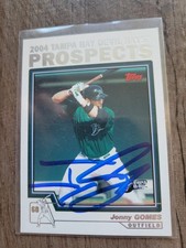 Jonny Gomes Signed 2004 Topps Baseball Card Devil Rays #T93