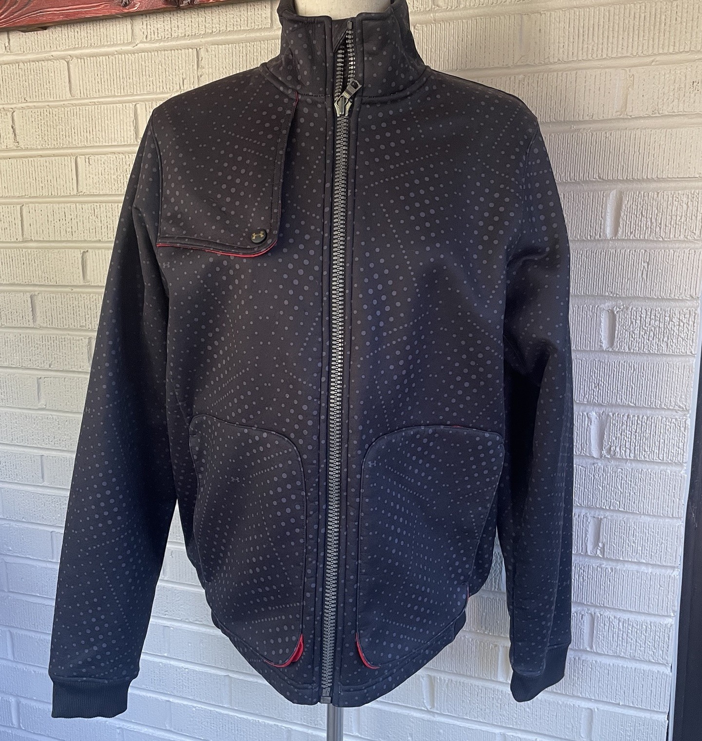 Under Armour Men's Jacket MEDIUM Dot Pattern Blac… - image 1