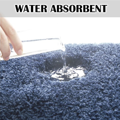 Rutschfeste Badematte (16 x 24, Blau) Wasserabsorbierende Weiche Mikrofaser Teppich Maschine... - Bild 5 von 7
