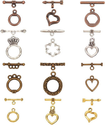 120 Sets Toggle Clasps 12 Styles Jewelry Ring Tibetan Style Clasps Fastener Hook
