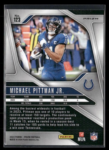 2024 Prizm NFL #123 Michael Pittman Jr. Red Black Checkerboard Prizm - Colts - Picture 2 of 2
