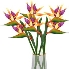 Bird of Paradise Artificial Plant 6Pcs Rubber Strelitzia Artificial Flowers B...