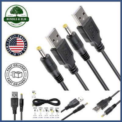 3FT USB 2.0 Cable for 5V DC Power Supply, Compatible with Barrel Jacks