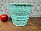Vintage McCoy Art Pottery Vase Flower Garden Planter Plant 9x7 Blue Green