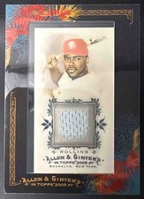 2009 Topps Allen & Ginter Jimmy Rollins #AGR-JR Relics MEM Phillies