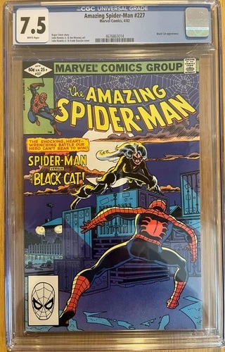 1982 AMAZING SPIDER-MAN #227   CGC 7.5   Spider-Man vs BLACK CAT