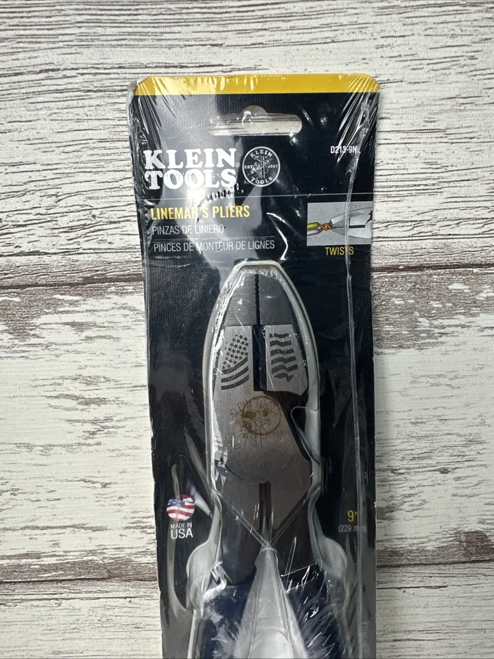 Klein Tools D213-9NE 9" Linesman Pliers Copper & Aluminum Cutter- Blue/Silver - Image 2 of 3