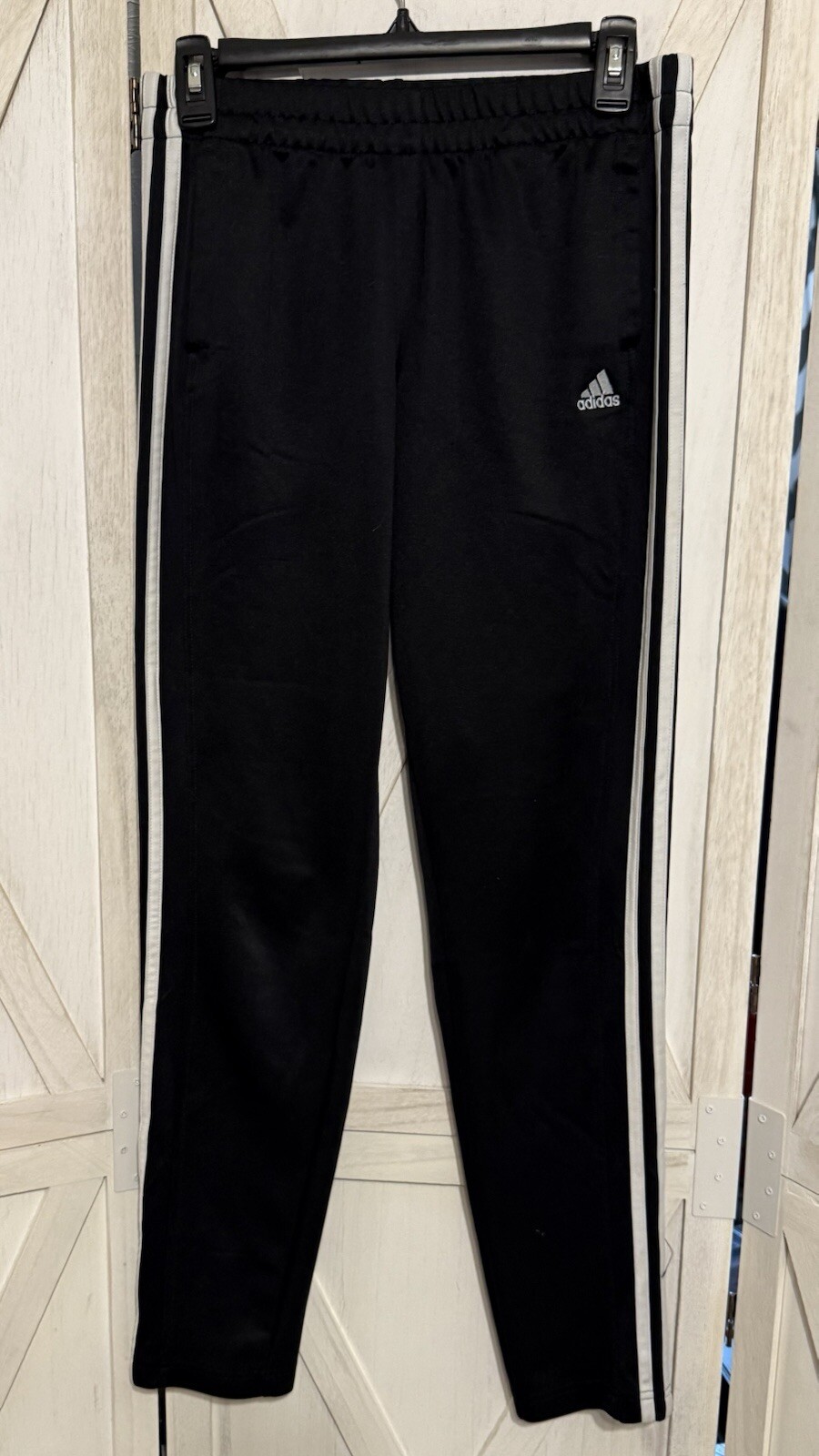 Adidas Womens Black 3 Stripe Jogger Pants Size Small with Zipper