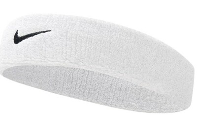 NIKE Swoosh Headband Tennis Stirnband Schweißband Kopfband Sport WHITE/BLACK