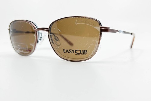 EASY CLIP EC661 Eyeglasses Frames Womens Brown 54-18-135 12165 - Picture 2 of 6