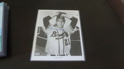 FORMER MILWAUKEE BRAVES WARREN SPAHN  AUTOGRAPHED 8 X 10  PHOTOGRAPH  - Picture 1 of 2