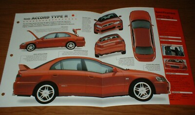 #ad 1998 HONDA ACCORD TYPE R SPEC SHEET BROCHURE PHOTO INFO PAMPHLET $9.29