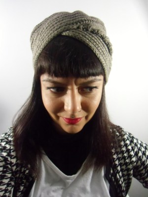 Turban Mesh Winter 20er Jahre Single Basic Grau Customization Retro Glamour