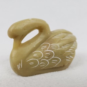 Vintage Hand Carved Handpainted Soapstone Swan Chinese Antique 2.75 Inches Long