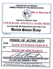 United States Army Honorable Discharge Laminated Card 2 1/8 X 3 3/8