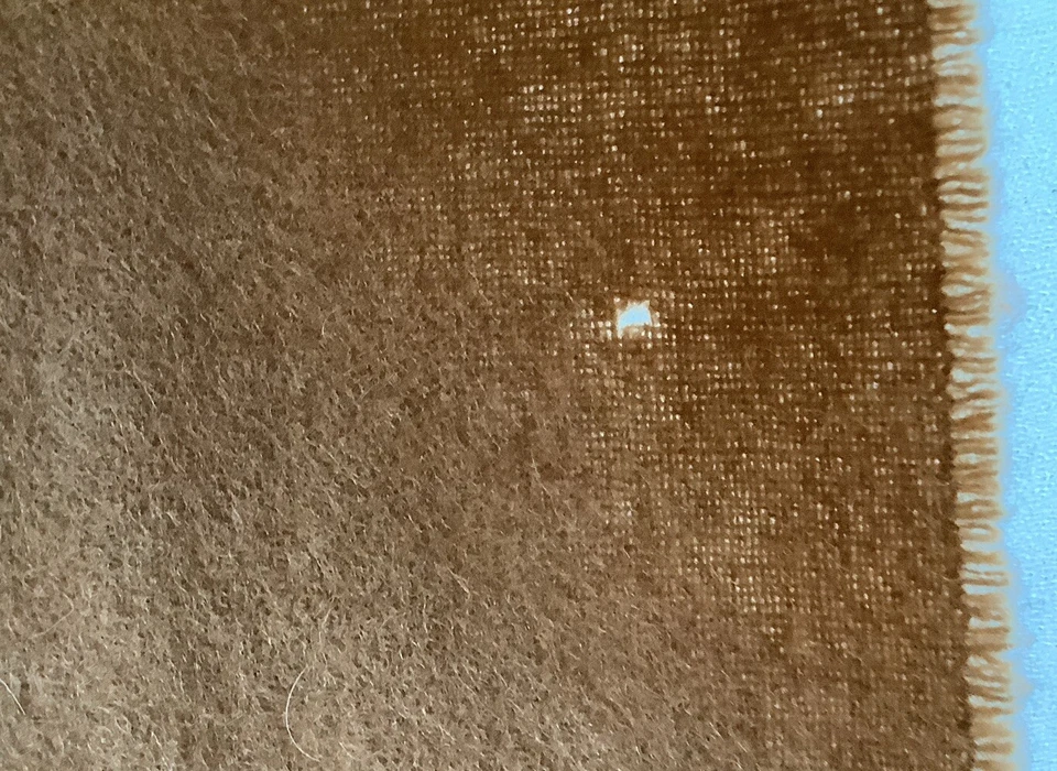 A Brown Vintage 100% Lambswool Fringed Scarf By Liberty - Image 4 of 4