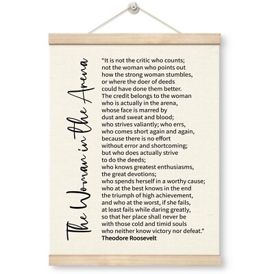 Motivational the Woman in the Arena Canvas Wall Art, Women Empowerment Poster...