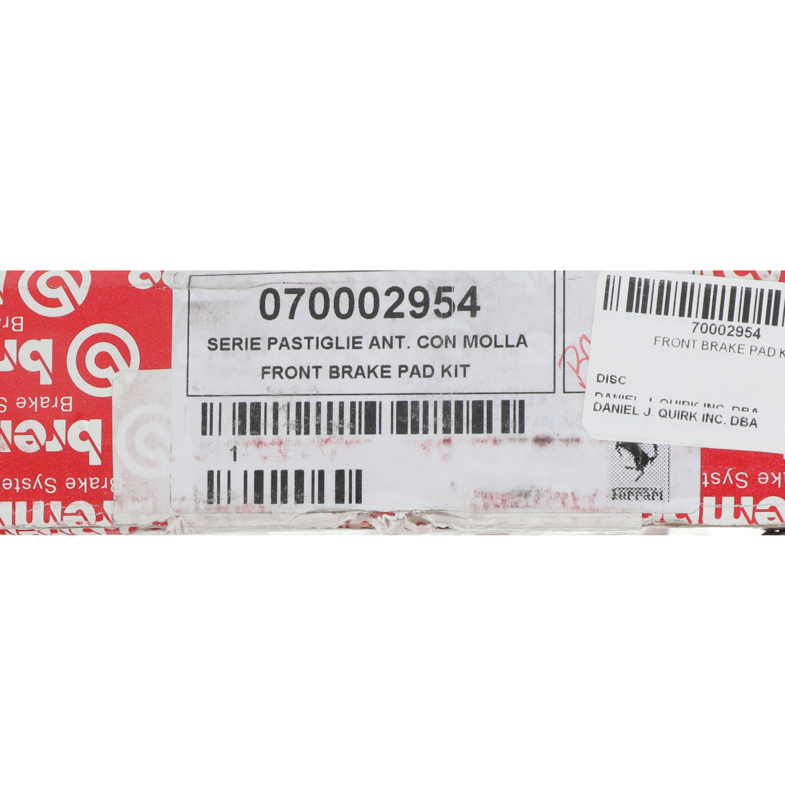 GENUINE FERRARI 2012-2014 California BREMBO Front Brake Pads Kit 70002954