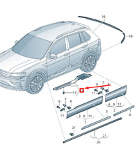 VW Tiguan AD1 Seitenschweller-Zierleiste links 5NN853371A82V NEU ORIGINAL VW Tiguan AD1 Seitenschweller-Zierleiste links 5NN853371A82V NEU ORIGINAL