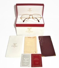 Occhiali da vista vintage Cartier France Romance prescrizione LC oro 58-16 mm con scatola certificato di autenticità