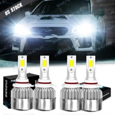 9005 9006 LED Headlights Kit Combo Bulbs 6500K High Low Beam Super White Bright
