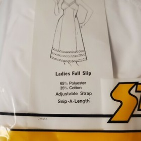 New Vintage STONE Apperial FULL SLIP Size 36 M USA Adjustable Snip A Length 01