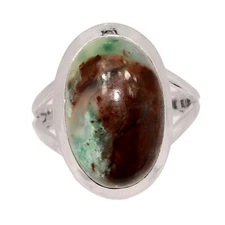 Natural Chrysoprase 925 Sterling Silver Ring Jewelry s.9 CR71131