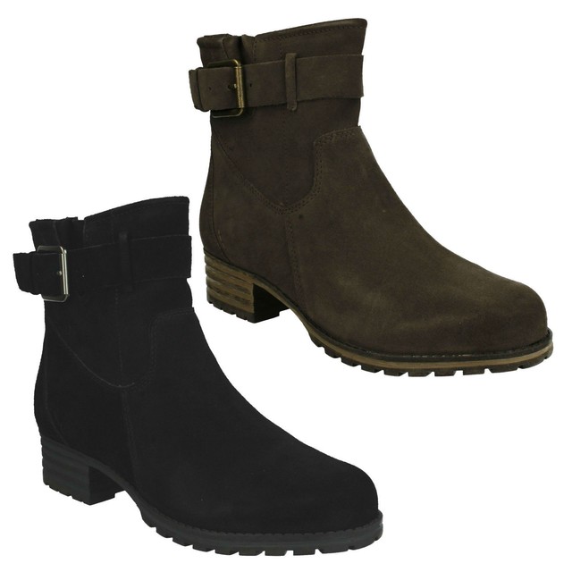 clarks ladies black ankle boots