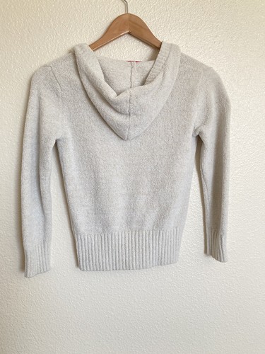 Girls Xhiliration Beige Gold Soft Knit Sweater Hoodie Size Medium - Picture 3 of 5