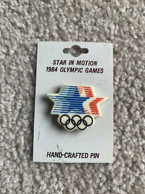 STAR IN MOTION 1984 LA Olympics Collectors Lapel Pin NEW Deadstock US Souvenir
